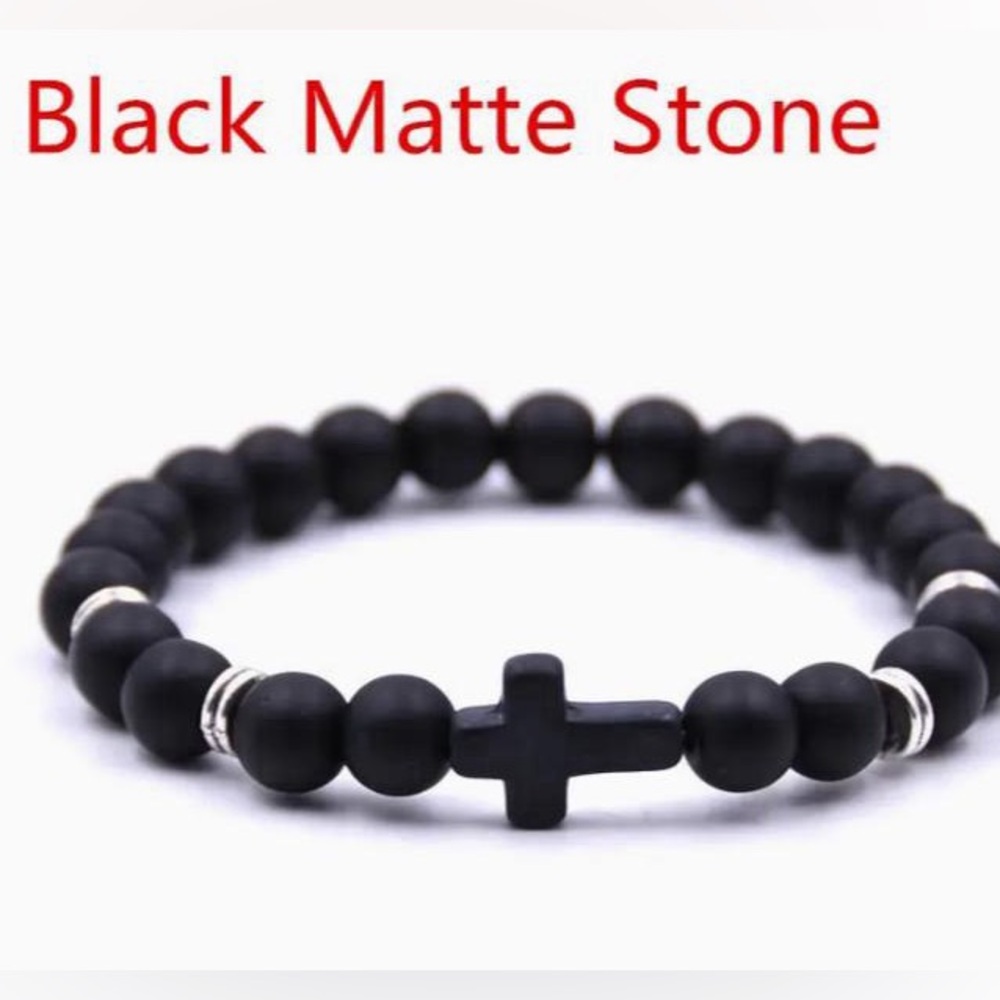 Trendy beaded cross bracelet